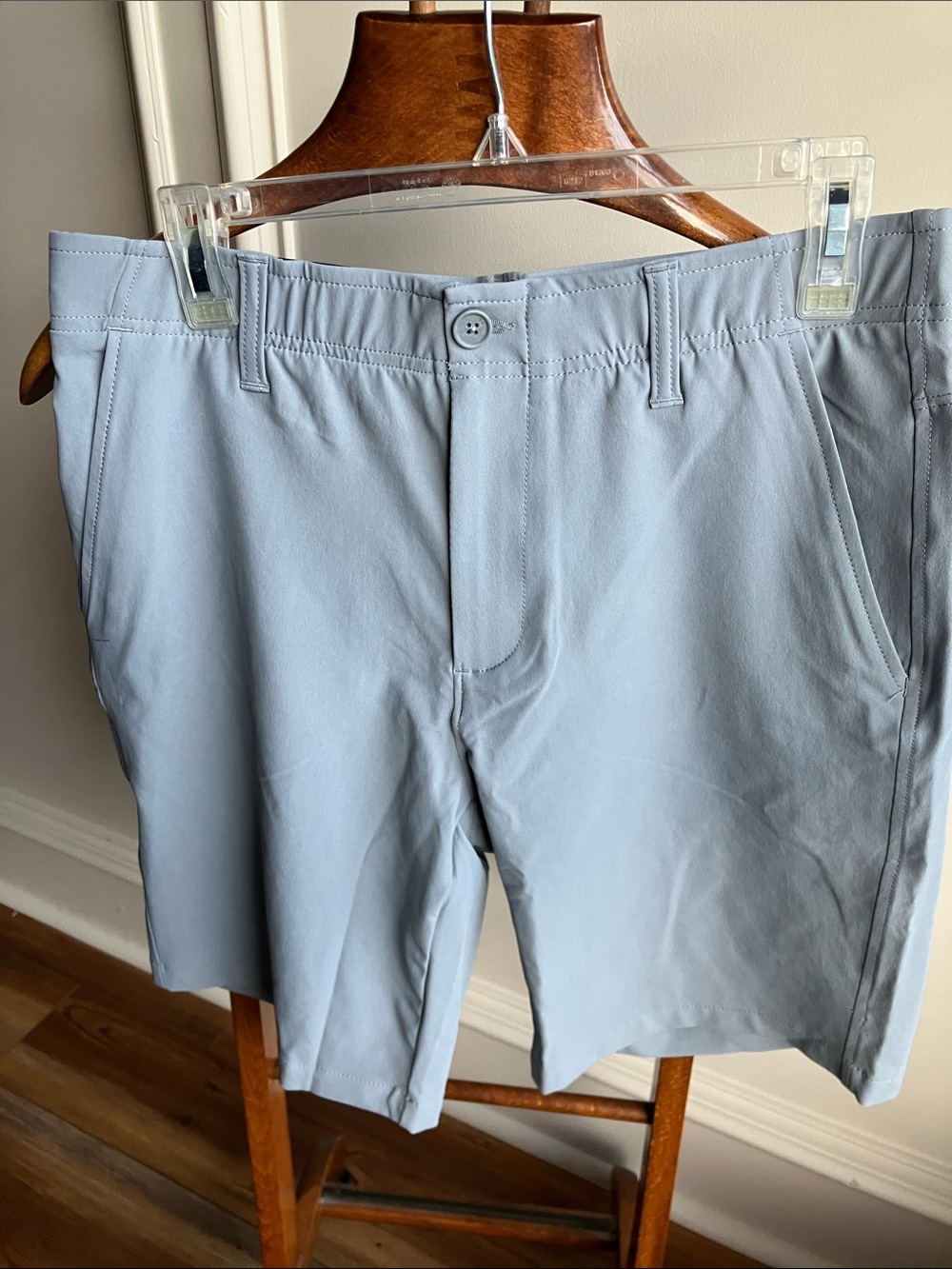 Under Armour Light Gray Flat-Front Performance Shorts